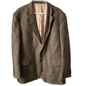 Oscar De La Renta Vintage Wool Houndstooth Sports Coat 44R